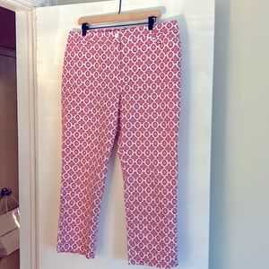 Talbots pink print ankle pants